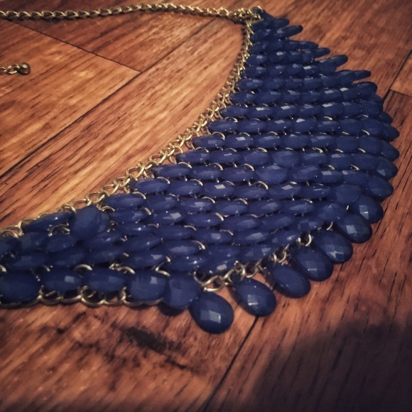 Deep Indigo Waterfall Necklace - Picture 2 of 2